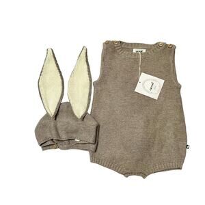 NWT Oeuf Bunny Romper Set Size 6-12 months